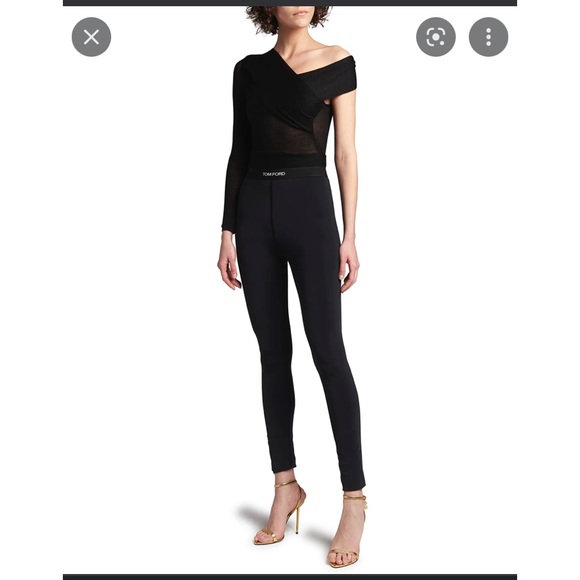 Tom Ford Wrapped off the shoulder Sweater in Black - Picture 1 of 12
